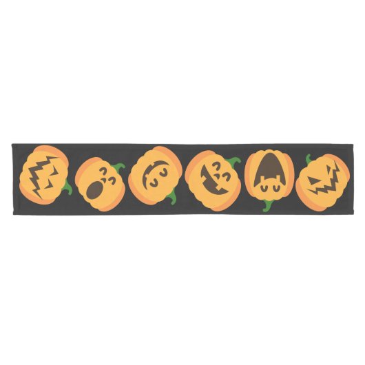 Chemin De Table Court Jack o' lanterne Halloween Table Runner (Horizontal)