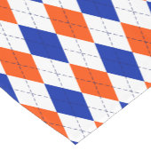 Chemin De Table Court Jacquard orange et bleu diamant (Coin)