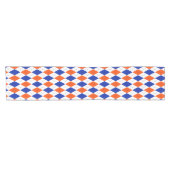 Chemin De Table Court Jacquard orange et bleu diamant (Horizontal)