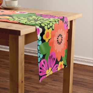 Chemin De Table Court Jardin Allana Hawaïen Floral Graphique - Brillants