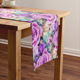 Chemin De Table Court Jardin de fleurs de roses romantiques