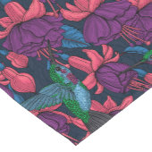 Chemin De Table Court Jardin des colibris en violet et bleu (Coin)