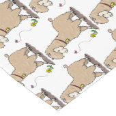 Chemin De Table Court Joli alpaga joyeux avec dessin animé de papillon (Coin)