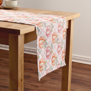 Chemin De Table Court Joli Citrouille d'aquarelle rose et orange de auto