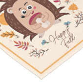 Chemin De Table Court Joli hérisson d'automne avec texte personnalisé (Coin)