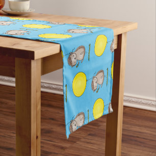 Chemin De Table Court Joli hérisson et motif de dessin animé de ballon