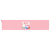 Chemin De Table Court Joli lapin de Pâques rose (Horizontal)