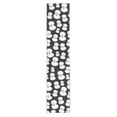 Chemin De Table Court Joli noir et blanc Éffrayant yeux Halloween (Devant)