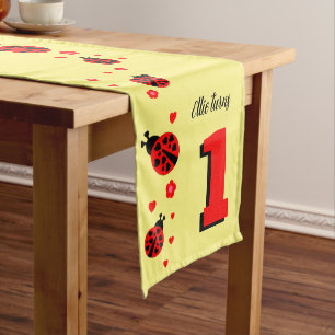 Chemin De Table Court Jolie coureuse de table avec des coccinelles et de