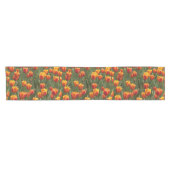 Chemin De Table Court Jolie Tulipes Orange Floral (Horizontal)