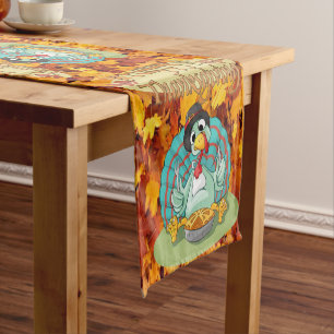Chemin De Table Court Jour de Bon thanksgiving du coureur de nappes