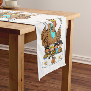 Chemin De Table Court Jour de Bon thanksgiving du coureur de nappes