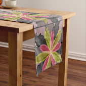 Chemin De Table Court Joy, Vert rose Anthracite Imaginaire Fleur Fractal (In Situ)