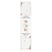 Chemin De Table Court Joyeux anniversaire Janvier 2022 Calendrier (Devant)