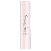 Chemin De Table Court Joyeux Anniversaire Pink & White Stripe Table Runn (Devant)