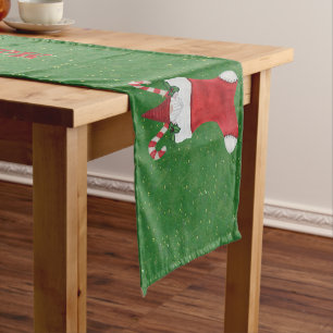 Chemin De Table Court Joyeux cadeau de Noël dans les Sucres de canne de