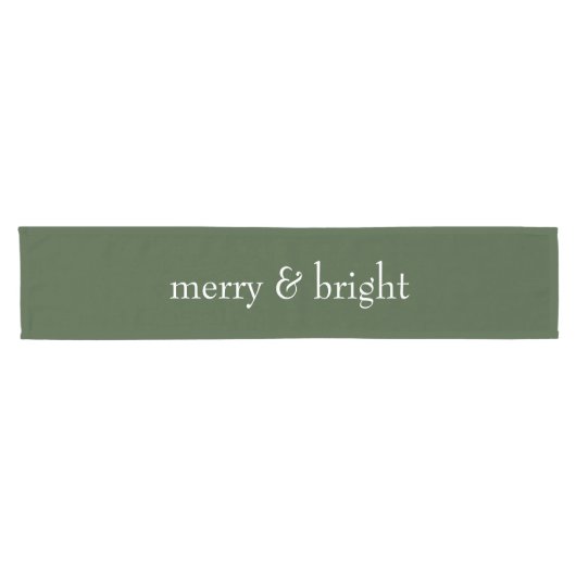Chemin De Table Court Joyeux et vert brillant Noël (Horizontal)