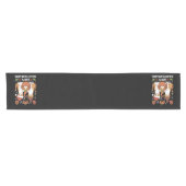 Chemin De Table Court Joyeux Hallothanksmas Chats Halloween Noël (Horizontal)