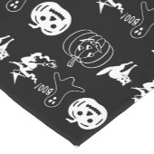 Chemin De Table Court Joyeux Halloween noir blanc motif éffrayant (Coin)