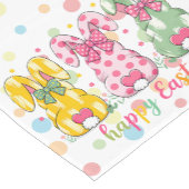 Chemin De Table Court Joyeux Pâques Polka Dot Bunnies Pâques (Coin)