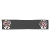 Chemin De Table Court Joyeux Sayings de Pâques Oeuf Bunny (Horizontal)