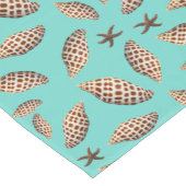 Chemin De Table Court Junonia Seashells Motif Turquoise Tropical Table (Coin)