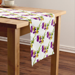 Chemin De Table Court 'La fête du Pansy' sur un coureur de table