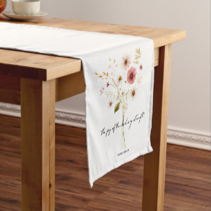 Chemin De Table Court La Joie du Seigneur floral minimaliste