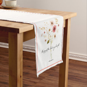 Chemin De Table Court La Joie du Seigneur floral minimaliste