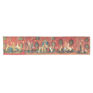 Chemin De Table Court LADY AND UNICORN Lion,Fleurs de Imaginaire,Animaux