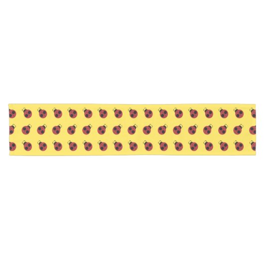 Chemin De Table Court Ladybug 60s rétro cool rouge jaune (Horizontal)