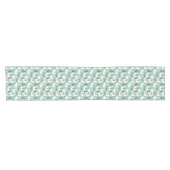 Chemin De Table Court Lamas mignons sur le motif turquoise (Horizontal)