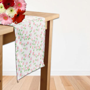 Chemin De Table Court L'amour est en fleurs Fête de mariage rose floral