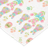 Chemin De Table Court Lapin à ruban pastel floral Pâques Printemps  (Coin)