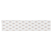Chemin De Table Court Lapin Classique de Texture de Lin Gris (Horizontal)