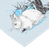 Chemin De Table Court Lapins blancs de lapin d'hiver (Coin)