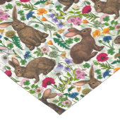 Chemin De Table Court Lapins et fleur sauvage (Coin)