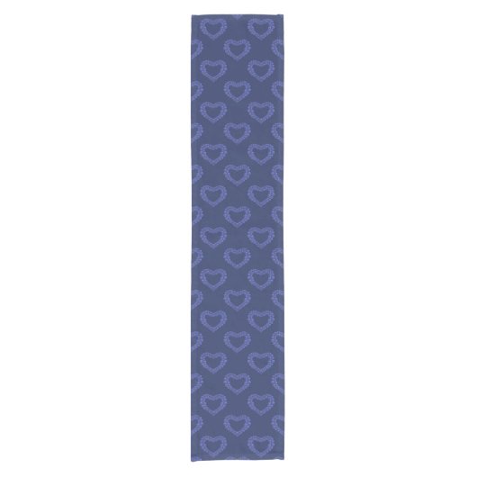 Chemin De Table Court Lapis Lazuli coeur 9e anniversaire bleu (Devant)