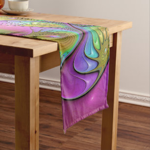 Chemin De Table Court L'art fractal abstrait trippy lumineux coloré