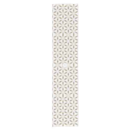 Chemin De Table Court LavishingOn Winter Snowflake Gold Sur Blanc (Devant)