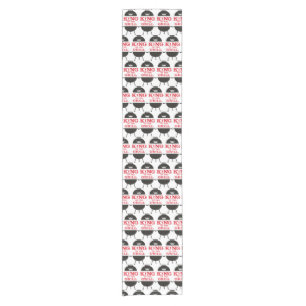 Chemin De Table Court Le Roi Du Grill, Blanc Noir Couronne Rouge