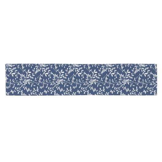 Chemin De Table Court Leafline Spread Navy White (Horizontal)