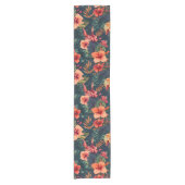 Chemin De Table Court Les Fleurs D'Hibiscus, Un Modèle Floral Tropical (Devant)