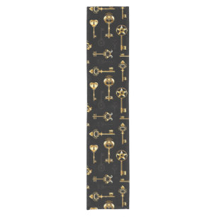 Chemin De Table Court Les Patters de Seamless avec Golden Keys