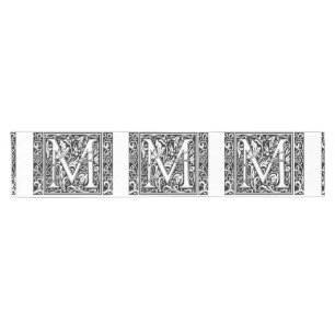 Chemin De Table Court Lettre M Monogramme médiéval Art Nouveau