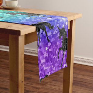 Chemin De Table Court Licorne Silhouette Arc-en-ciel Paillettes Fierté L