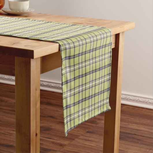 Chemin De Table Court Lime Green Plaid Classic Pattern Table Runner (In Situ)