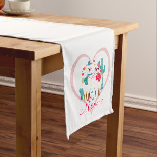 Chemin De Table Court Llama d'amour
