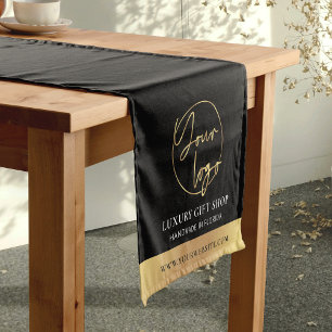 Chemin De Table Court Logo Black & Gold Business Event Marque moderne
