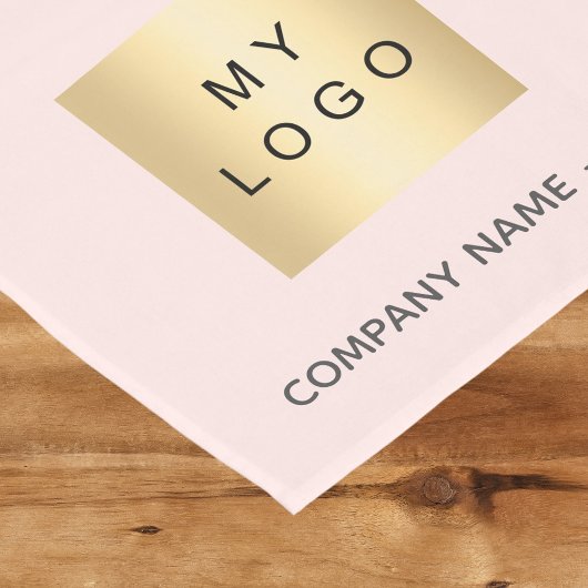 Chemin De Table Court Logo d'entreprise rose en or blush